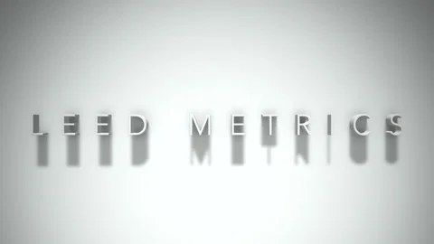 Leed metrics 3D title animation with shadows on a white background Stock Footage 297857790