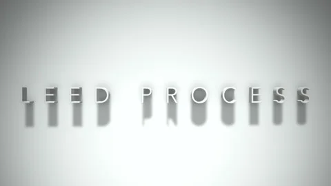 Leed process 3D title animation with shadows on a white background Stock Footage 297857796