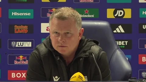 Leeds 6-0 Stoke: Mark Robins press conference Stock Footage 307225845