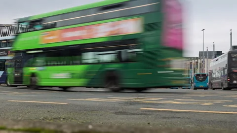 Leeds Bus Station Timelapse Stock Footage 302188400