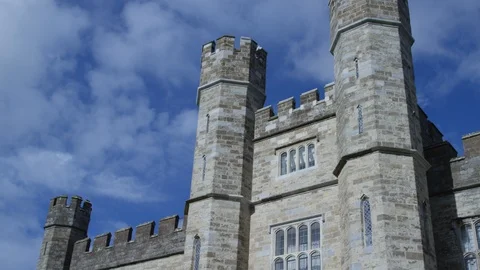 Leeds castle time lapse of clouds passing by maidstone england Stock Footage 126550710