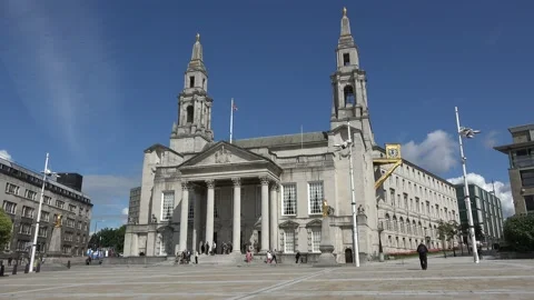 Leeds Civic Hall, Millenium Square, Leeds, West Yorkshire, UK. Stockbeeldmateriaal 166121167