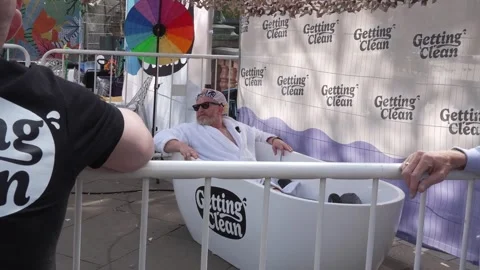 Leeds man to spend 60 hours in the bath to help fund support for recovering add Stock Footage 341693550