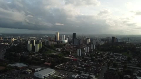 Leeds UK Circle Panoramic - Drone View 库存影片 252131412