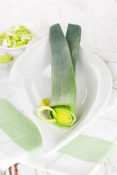 Leek background. Stock Photos
