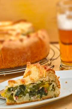 Leek cake Stock Photos