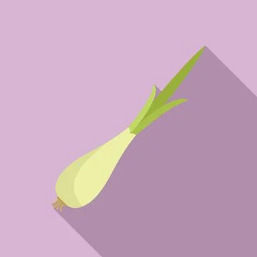 Leek chive icon flat vector. Fresh garlic Illustrazione stock