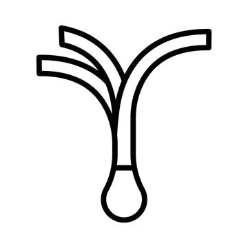 Leek icon linear logo mark in black and white Stock Illustration