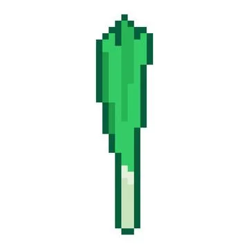 Leek pixel art. 8 bit Fresh vegetable herbaceous plant in cartoon style Stock Illustration