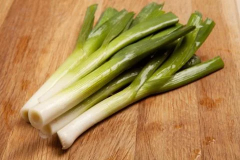 Leeks board fresh vegetable, Stock Photos