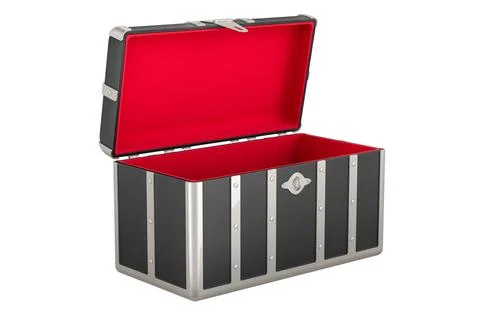 Leere Schatzkiste, 3D-Rendering Empty Treasure Chest, 3D rendering isolate... Stock Photos