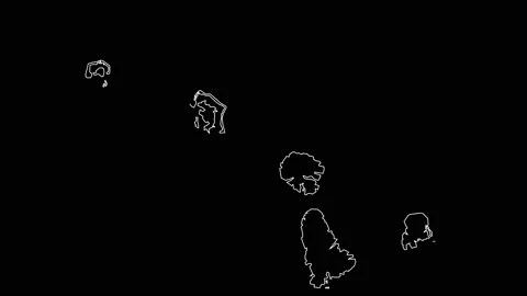 Leeward Islands map of French Polynesia outline animation Stock Footage 149585124