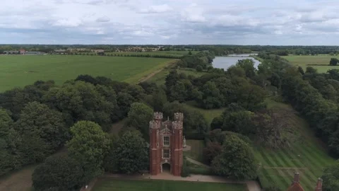 Leez Priory Drone Stock Footage 170940058