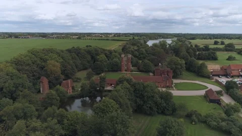 Leez Priory Drone Stock Footage 170940063