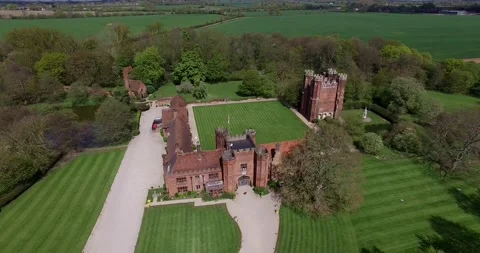 Leez Priory Drone Stock Footage 170940206