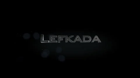 Lefkada 3D title metal text on black alpha channel background Stock Footage 259582641