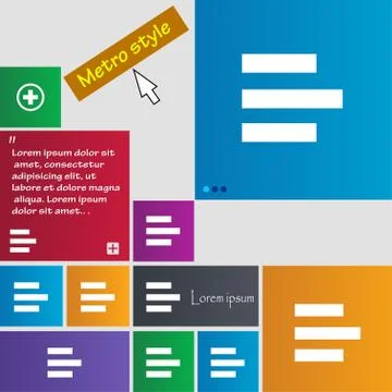 Left-aligned icon sign. Metro style buttons. Modern interface website buttons Illustrazione stock