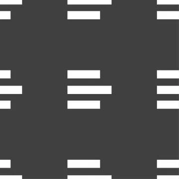 Left-aligned icon sign. Seamless pattern on a gray background. Vector Illustrazione stock