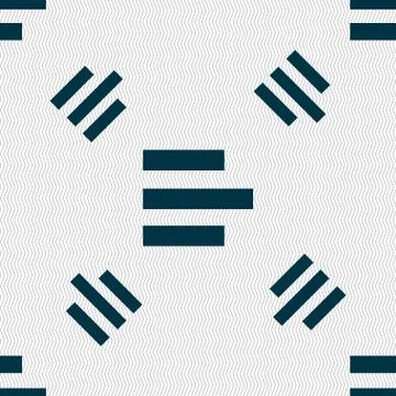 Left-aligned icon sign. Seamless pattern with geometric texture. 库存插图