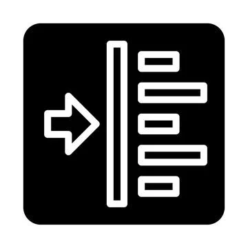 Left alignment icon. Concept of text formatting, editing, and writing. Stock Illustration