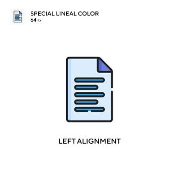 Left alignment Special lineal color icon. Illustration symbol design template Stock Illustration
