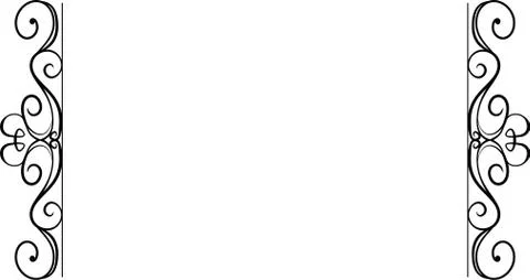 Left and right antique pattern frame Stock Illustration