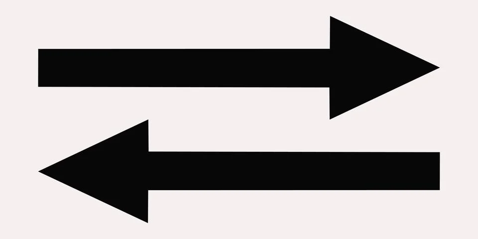 Left and right arrow direction icon vector set Stock Illustration