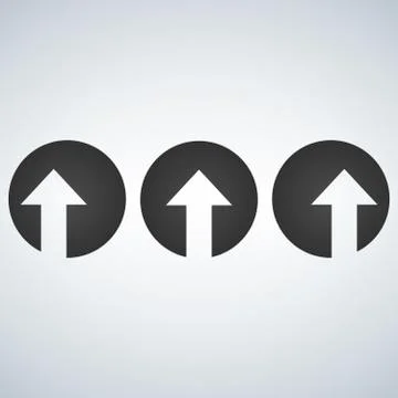 Up left and right arrows cut in circles. Stock Illustration