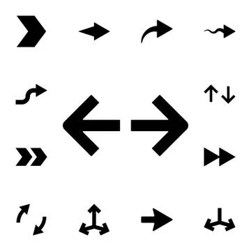 Left and right arrows flat vector icon in arrows pack Stock Illustration