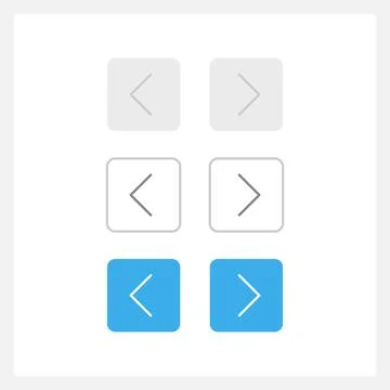 Left and right arrows UI elements kit Illustrazione stock