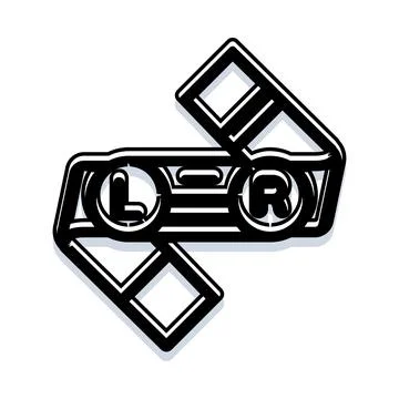 Left and right direction concept black graphic design Stock Illustration