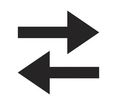Left and right facing arrows 2D black filled object Illustrazione stock