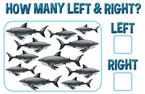 Left and Right Game Template with Sea Animals Stock Illustration
