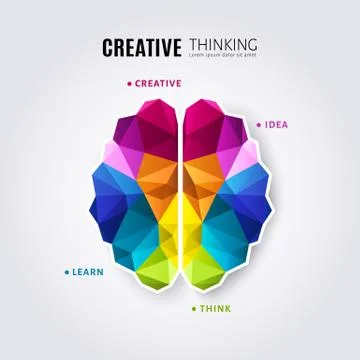 Left and right human brain. Stock Illustration