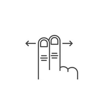Left and right two scroll finger Stock Illustration
