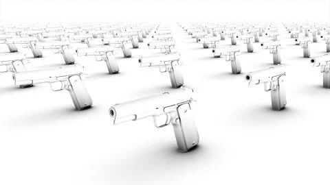 Left angled view of endless Handguns Foto stock