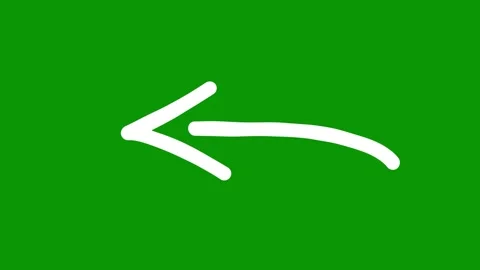 Left arrow animating as if drawn by invisible pencil on green screen. Stock Footage 334701270