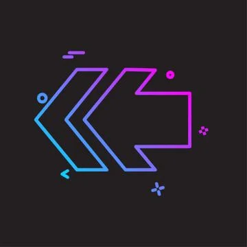 Left arrow icon design vector Stock Illustration