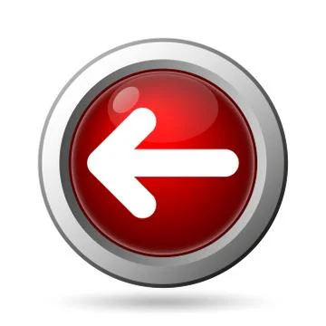 Left arrow icon. Internet button on white background.. Stock Illustration