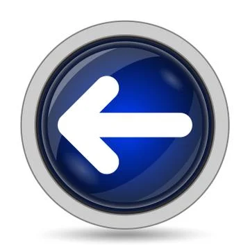 Left arrow icon. Internet button on white background.. Stock Illustration