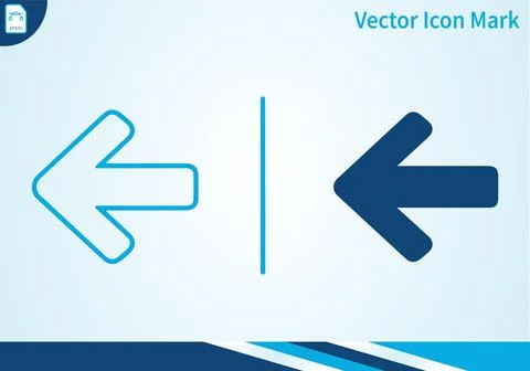 Left arrow icon mark graphic design vector. Stock Illustration
