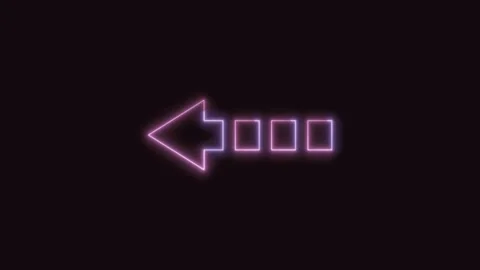 Left Arrow Icon Neon Seamless Loop with Black Background 4K Stock Footage 311300854