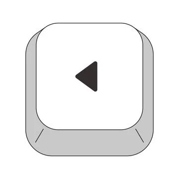 Left arrow key grayscale computer keyboard 스톡 일러스트