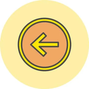 Left Arrow Line Filled Circle Icon Stock Illustration