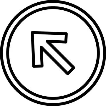 Up Left Arrow Line Icon Design Stock Illustration