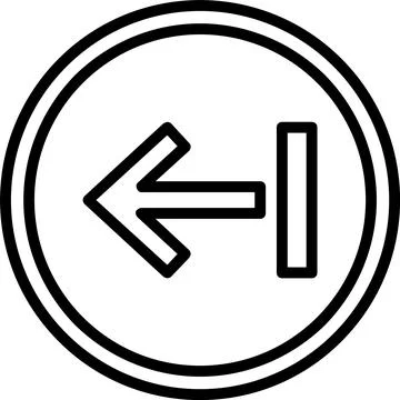 Left Arrow Line Icon Design Illustrazione stock