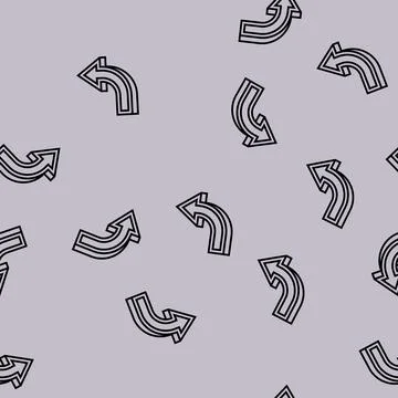 Left arrow line seamless pattern Stock Illustration