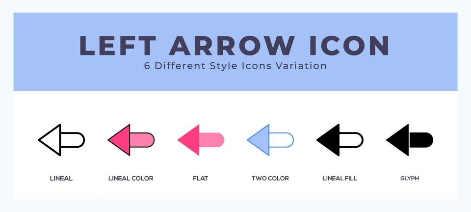 Left arrow pack of icons. vector illustration. Stock Illustration