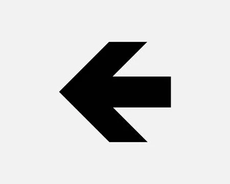 Left Arrow Point Pointing Direction Navigation Previous Sign Symbol Icon Vector Illustrazione stock