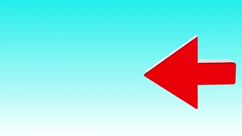 Left arrow - Pointer - 3D animation on a blue background - Icon Stock Footage 168143780